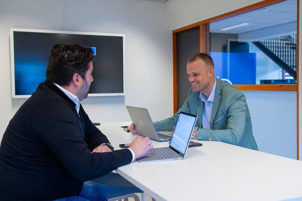 Bart en Olaf in ons kantoor in Veenendaal.